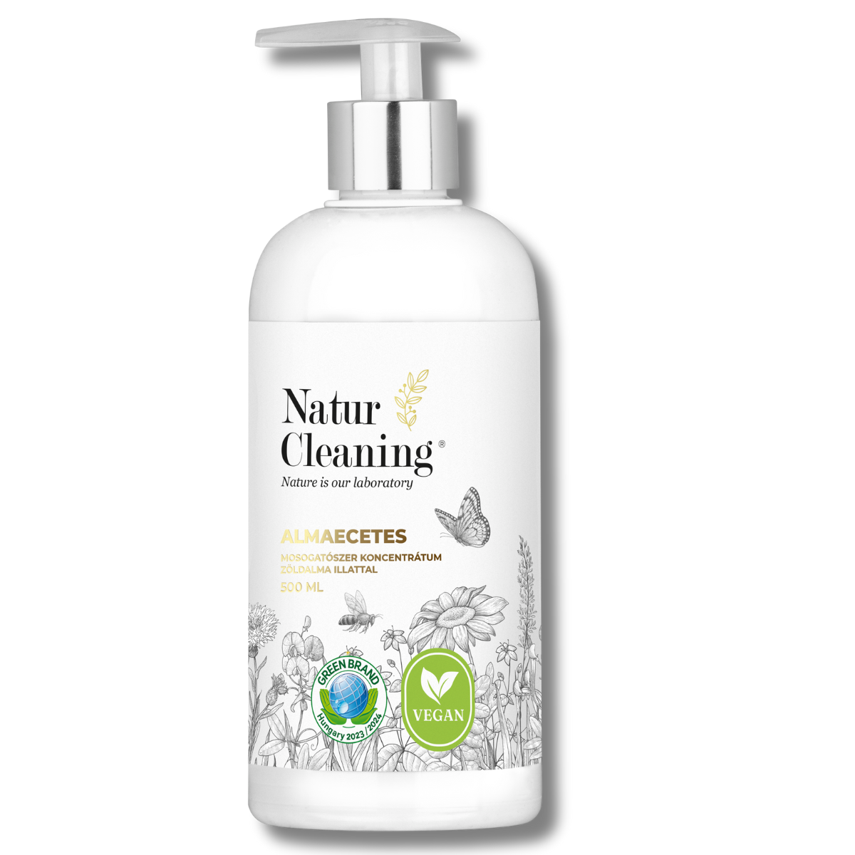 Naturcleaning Mosogatószer Koncentrátum Almaecetes zöldalma illattal 500 ml pumpás