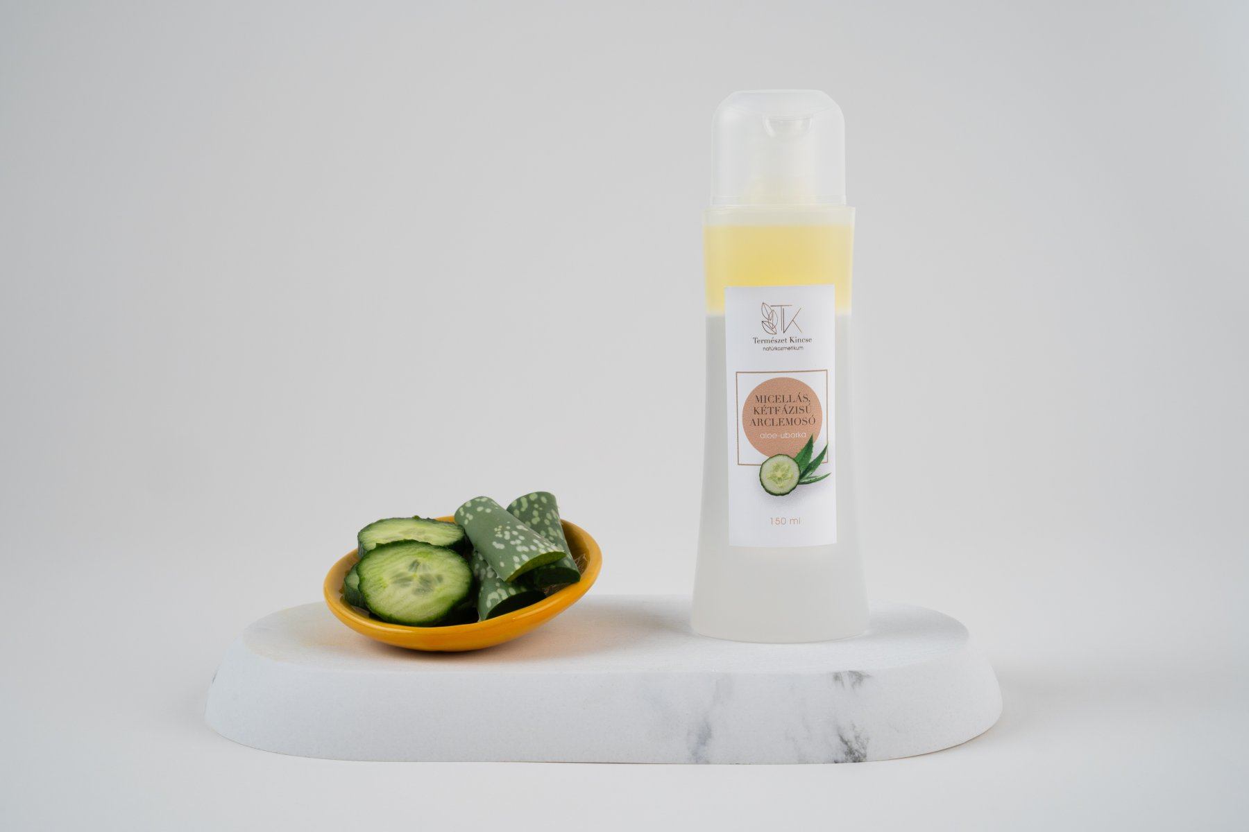 Természet Kincse - Micellás kétfázisú arclemosó – Aloe Vera és uborka kivonattal (150 ml)